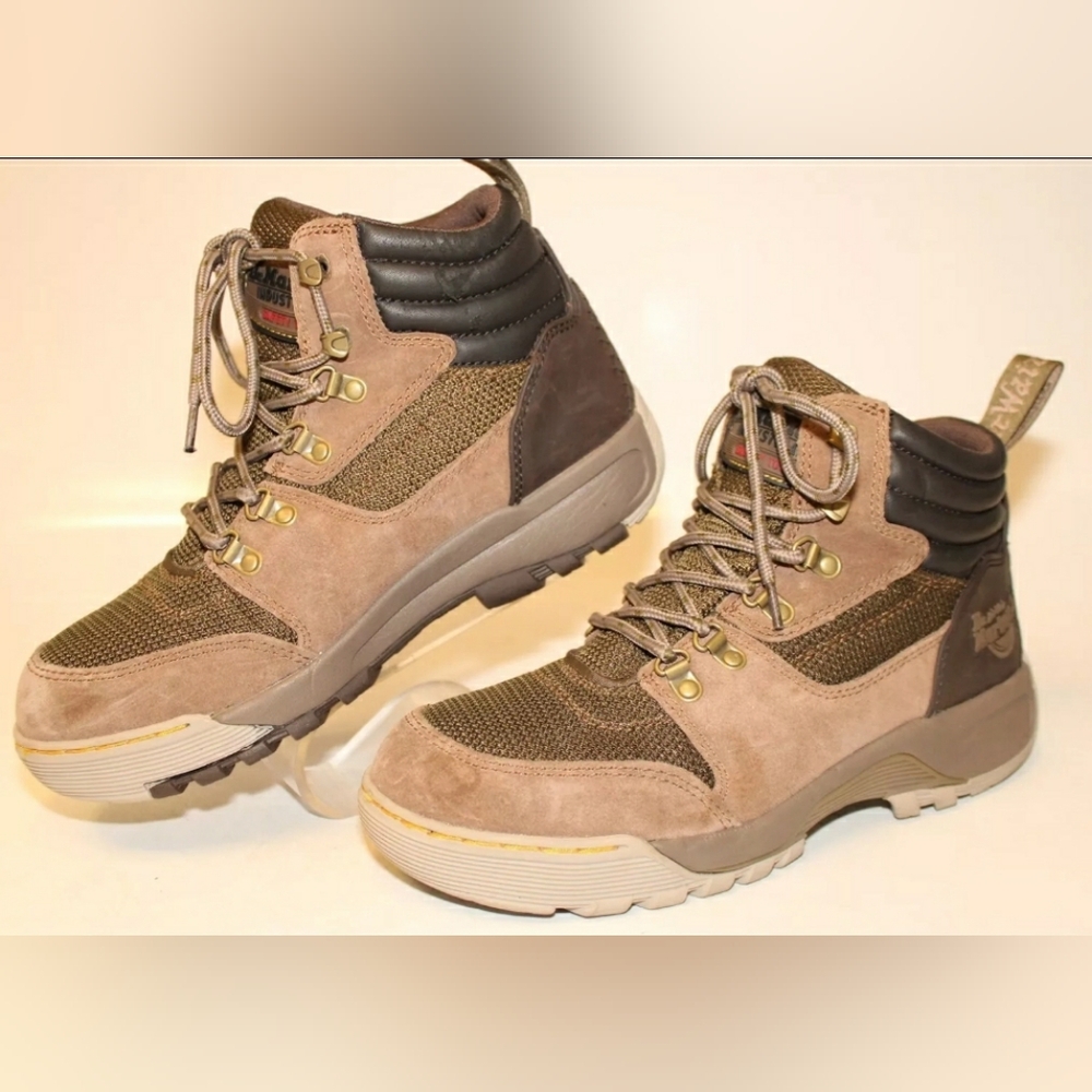 NEW Dr. Martens Industrial Otter Brown Suede Steel Toe Boot Men 9 Women 10.5